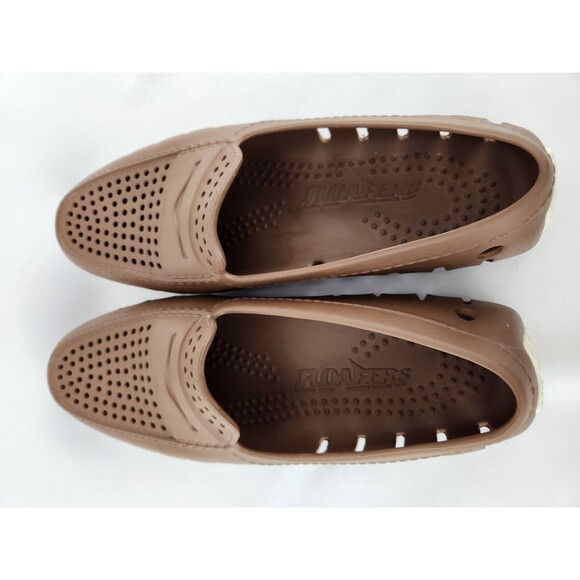 Floafers Mens Size 10 Country Club Driver Moc Water Boat Loafer Brown Shoes - Picture 8 of 8
